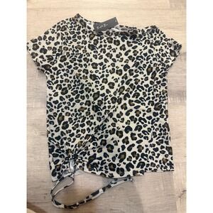 NWT Brit & Bri Leopard Print Side-Tie Knit Top - Size Medium